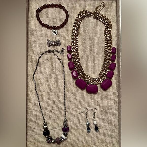 Jewelry - Vintage Jewelry Bundle Lot Purple Silver